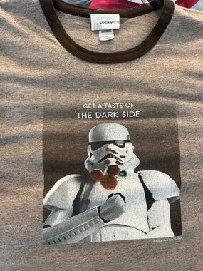 Disneys Stormtrooper in heathered brown  ringer tee